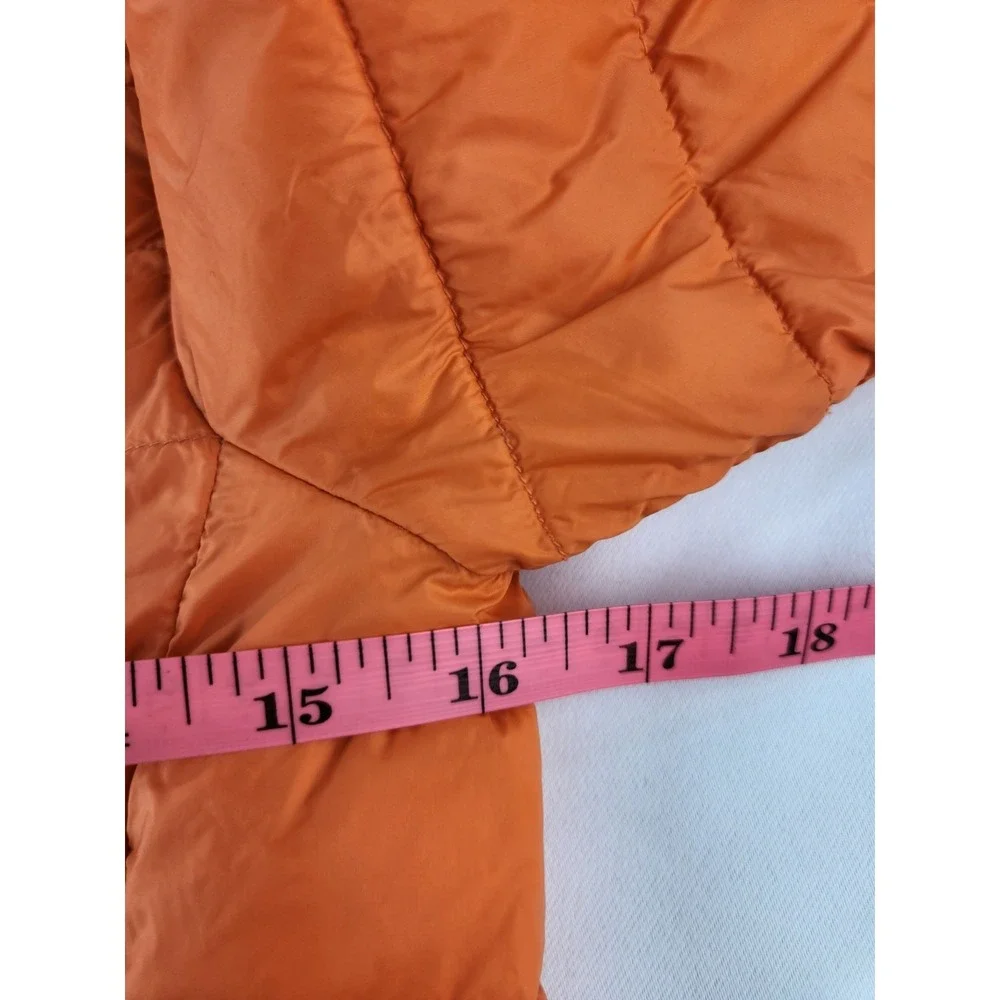 Orange Gap Kids lightweight hooded puffer jacket Full Zip Coat Safety Sz SMALL